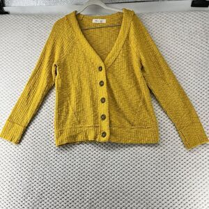Two by Vince Camuto Cardigan Button Front Knit‎ Sweater Mustard Yellow S